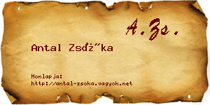 Antal Zsóka névjegykártya